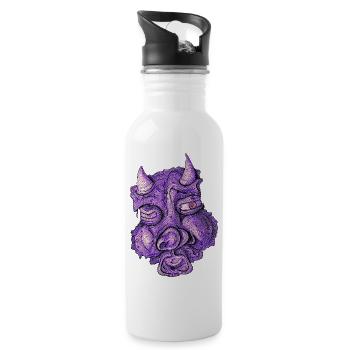 diable violet - Gourde avec paille intégrée - blanc - Droite