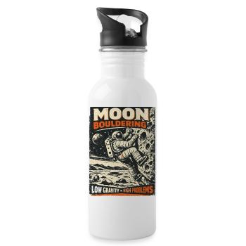Bloc lunaire : conception vintage d’escalade d’astronaute - Gourde avec paille intégrée - blanc - Droite