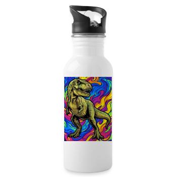 dinosaur - Water bottle with straw - white - Right