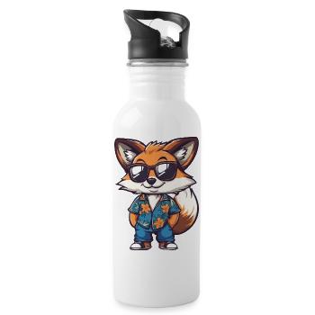 Fox Comic Holiday - Gourde avec paille intégrée - blanc - Droite