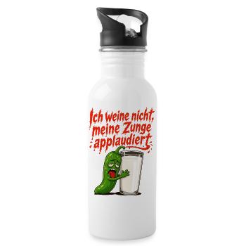Chili Scharf Zunge Milch - Trinkflasche mit integriertem Trinkhalm - Weiß - Rechts