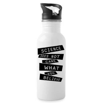 La science se moque de ce que vous croyez Logo des faits - Gourde avec paille intégrée - blanc - Droite