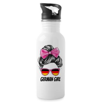 Germany Flag Flag Woman Sunglasses Fan - Water bottle with straw - white - Right