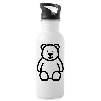 bear - Water bottle with straw - white - Right