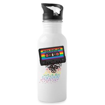 LGBT-Pride-Monat – Retro-Pride-Kassette - Trinkflasche mit integriertem Trinkhalm - Weiß - Rechts