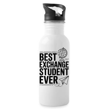 Meilleur étudiant d’échange jamais réalisé - Gourde avec paille intégrée - blanc - Droite