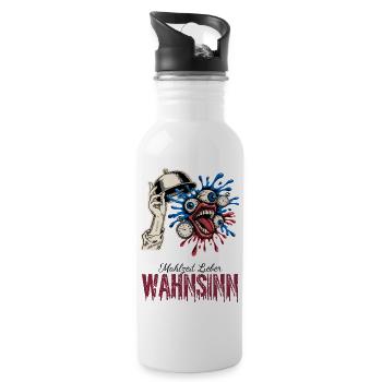 Mahlzeit Lieber Wahnsinn - Trinkflasche mit integriertem Trinkhalm - Weiß - Rechts