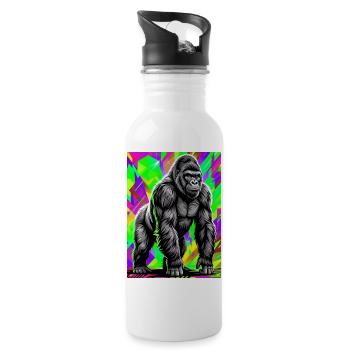 gorilla - Water bottle with straw - white - Right