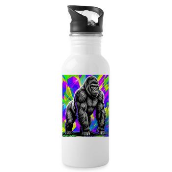 gorilla - Water bottle with straw - white - Right