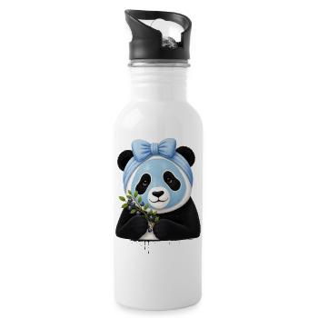 Panda Beauty Spa aux myrtilles - Gourde avec paille intégrée - blanc - Droite