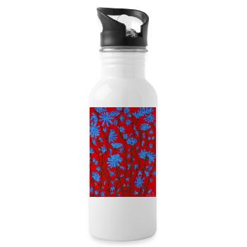 Fleurs de chicorée - Gourde avec paille intégrée - blanc - Droite