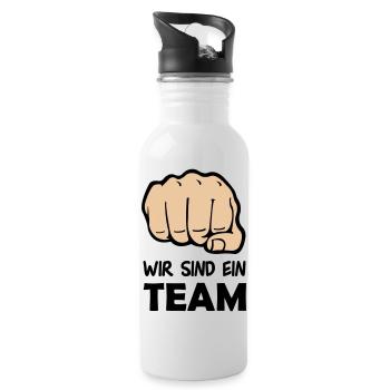 faust_team_002 - Trinkflasche mit integriertem Trinkhalm - Weiß - Rechts