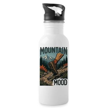 Randonnée - Aventure en plein air - Ambiance montagneuse - Gourde avec paille intégrée - blanc - Droite