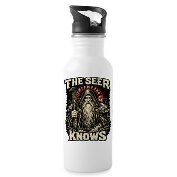 The Seer Knows - Water bottle with straw - white - Right