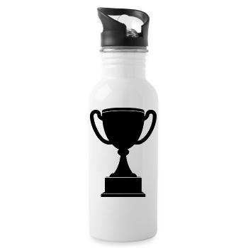 Trophäe - Trinkflasche mit integriertem Trinkhalm - Weiß - Rechts