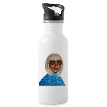 Von der Königin zur Prinzessin - Trinkflasche mit integriertem Trinkhalm - Weiß - Rechts