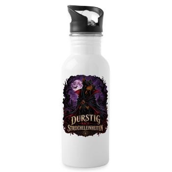 Bluthund - Trinkflasche mit integriertem Trinkhalm - Weiß - Rechts