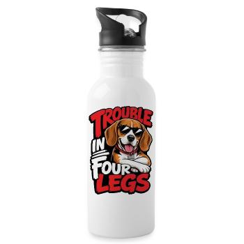 Beagle - Trinkflasche mit integriertem Trinkhalm - Weiß - Rechts
