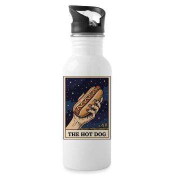 Die Hot-Dog-Tarotkarte zum 4. Juli: Lustiger Hot D - Trinkflasche mit integriertem Trinkhalm - Weiß - Rechts