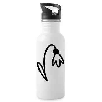 Blume - Trinkflasche mit integriertem Trinkhalm - Weiß - Rechts