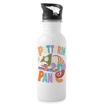 Pattern Panic Chameleon - Water bottle with straw - white - Right