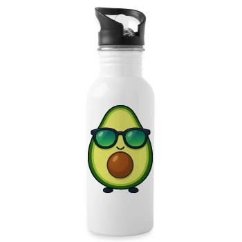 Avocado Vegetable Summer Sunglasses Kawaii - Water bottle with straw - white - Right