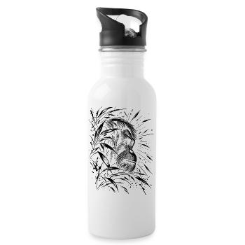Orang Utan - Trinkflasche mit integriertem Trinkhalm - Weiß - Rechts