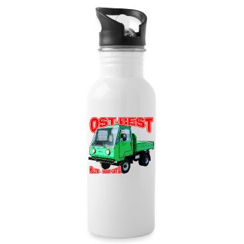 Multicar M25 bunt - Trinkflasche mit integriertem Trinkhalm - Weiß - Rechts