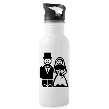 Hochzeit - Trinkflasche mit integriertem Trinkhalm - Weiß - Rechts
