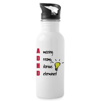 ADHD - Water bottle with straw - white - Right