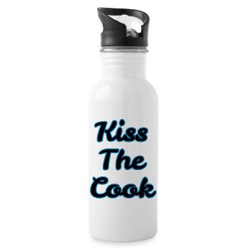 kiss the cook - Trinkflasche mit integriertem Trinkhalm - Weiß - Rechts