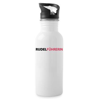 Rudelführerin - Trinkflasche mit integriertem Trinkhalm - Weiß - Rechts