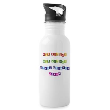 Wer Wie Was - Trinkflasche mit integriertem Trinkhalm - Weiß - Rechts