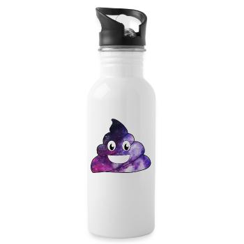 Kacke Shit - Trinkflasche mit integriertem Trinkhalm - Weiß - Rechts