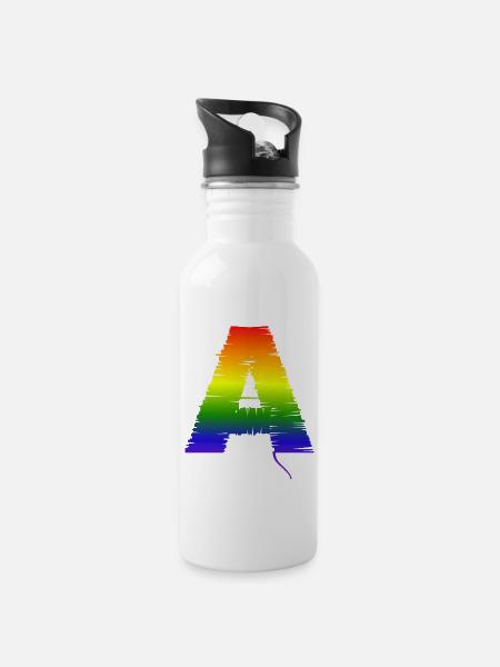 Rainobw A - Water bottle with straw - white