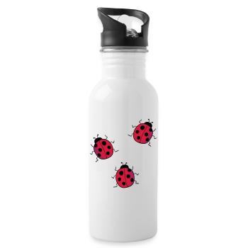 ladybug - Water bottle with straw - white - Right
