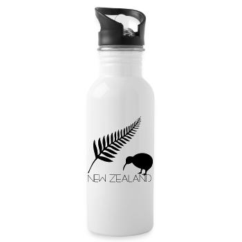 Neuseeland Bootfahren und Kiwi - Trinkflasche mit integriertem Trinkhalm - Weiß - Rechts