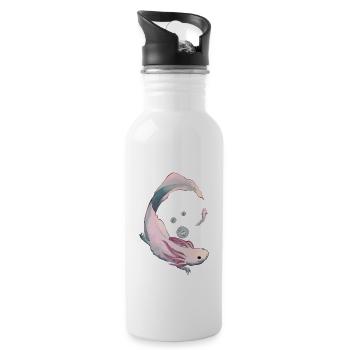 Axolotl Evolution - Trinkflasche mit integriertem Trinkhalm - Weiß - Rechts