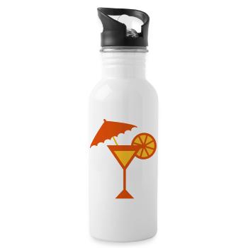 cocktail with an umbrella - Water bottle with straw - white - Right
