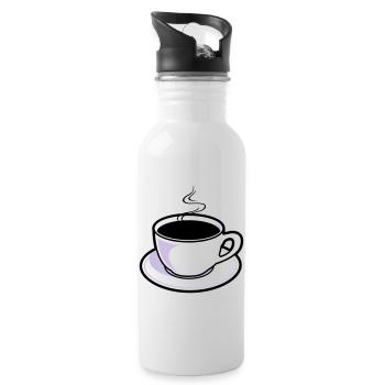 Kaffee, Tasse, Koffein - Trinkflasche mit integriertem Trinkhalm - Weiß - Rechts