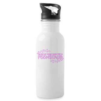 Spruch mit Feenstaub - Trinkflasche mit integriertem Trinkhalm - Weiß - Rechts