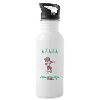Dabbing Son of a Nutcracker Ugly Christmas Sweater - Trinkflasche mit integriertem Trinkhalm - Weiß - Rechts