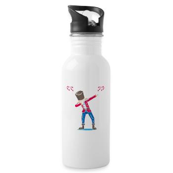 Dabbing Nutcracker Christmas gift DAB - Water bottle with straw - white - Right
