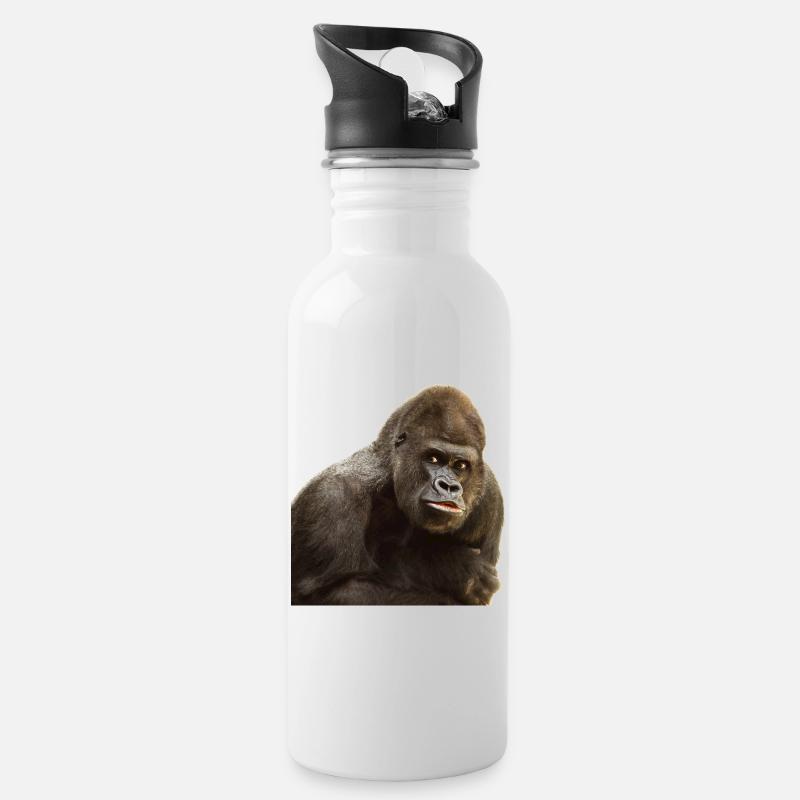 Gorilla - Gourde avec paille intégrée - blanc