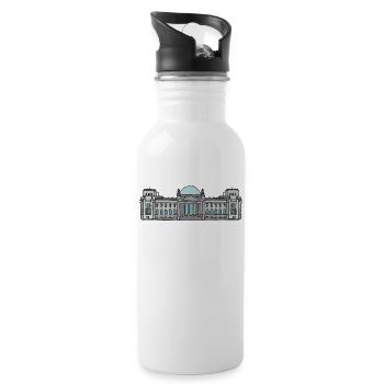 Reichstagsgebäude BERLIN - Trinkflasche mit integriertem Trinkhalm - Weiß - Rechts