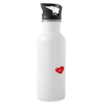 Cute Enough to stop your heart skilled enough - Trinkflasche mit integriertem Trinkhalm - Weiß - Rechts