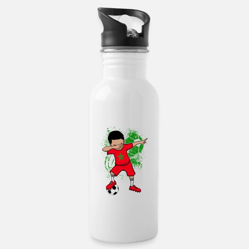 Equipe nationale de football du Maroc WM Dab - Gourde avec paille intégrée - blanc