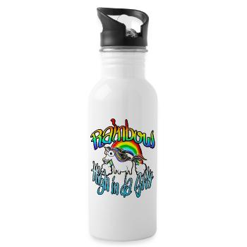 Rainbow high in the sky - Water bottle with straw - white - Right