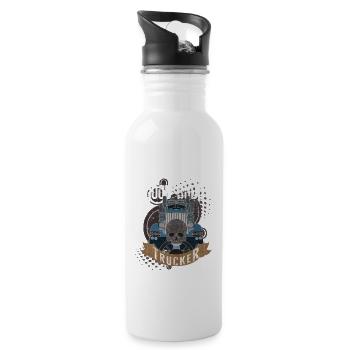 truck2 - Trinkflasche mit integriertem Trinkhalm - Weiß - Rechts