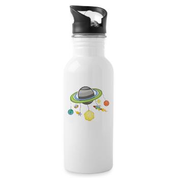 Space Mobile Planet Space / Gift Idea - Water bottle with straw - white - Right